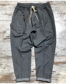 Pantalone con elastico col.grigio