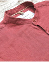 Camicia Gianni Lupo lino collo coreano col. rosso india