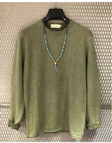 T-shirt Gianni Lupo in maglia col. blu