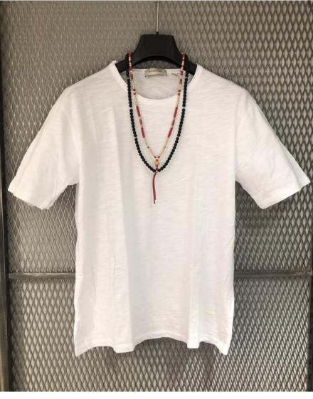 T-shirt Gianni Lupo floreale col. tabacco
