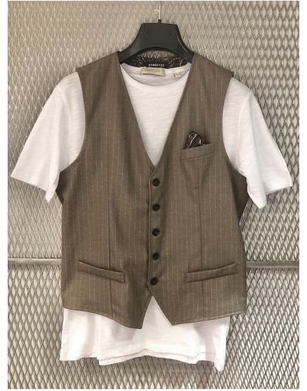 Gilet Street22 riga col. blu