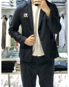 Giacca Street22 melange col. blu