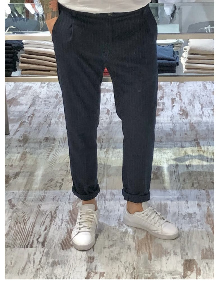 Pantalone Street22 riga col. blu