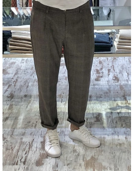 Pantalone Street22 quadri col. fango