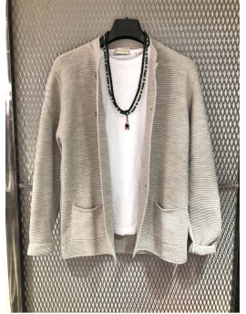 Cardigan collo coreano col. beige