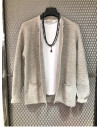 Cardigan collo coreano col. beige