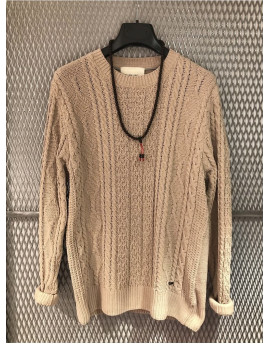 Maglia Gianni Lupo ciniglia trecce col. beige