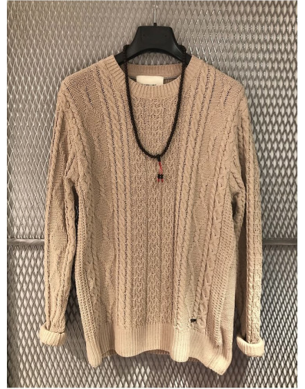 Maglia Gianni Lupo ciniglia trecce col. nero