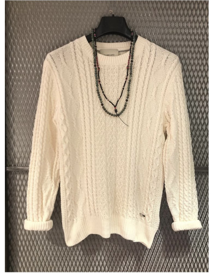 Maglia Gianni Lupo ciniglia trecce col. beige