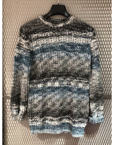 Maglia Gianni Lupo ciniglia trecce col. bianco